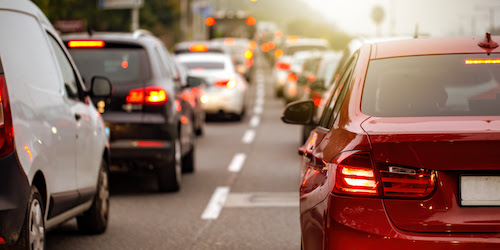 cars braking during traffic